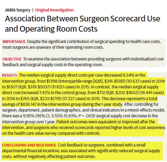 Cost Reduction in The OR
