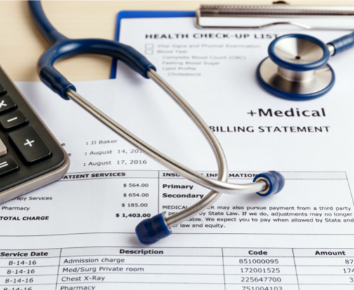 Sample Itemized Medical Bill Stock Photo
